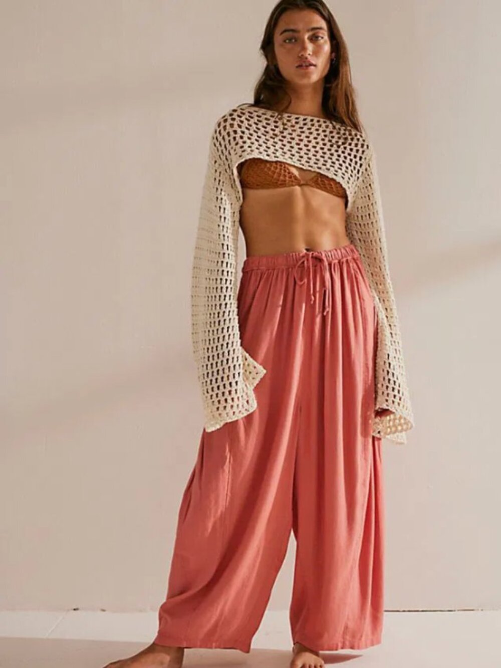 Free People Quinn Pants in Coral Size S
